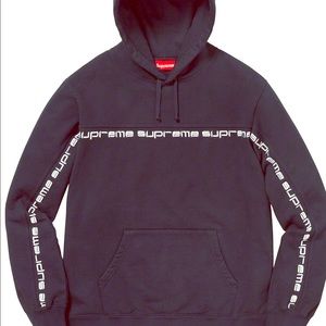 Supreme text stripe hooded sweatshirt